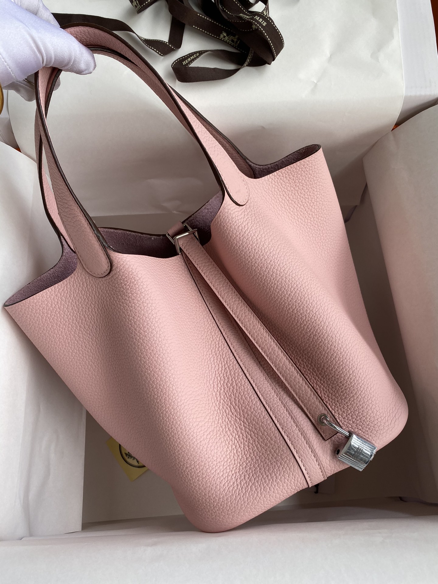 Hermes Picotin Lock 22 Bag In Pink Clemence Leather